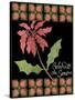 Christmas Pontsettia Black-Cyndi Lou-Stretched Canvas