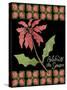 Christmas Pontsettia Black-Cyndi Lou-Stretched Canvas