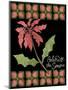 Christmas Pontsettia Black-Cyndi Lou-Mounted Giclee Print