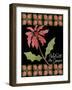 Christmas Pontsettia Black-Cyndi Lou-Framed Giclee Print