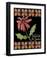 Christmas Pontsettia Black-Cyndi Lou-Framed Giclee Print