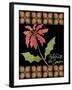 Christmas Pontsettia Black-Cyndi Lou-Framed Giclee Print