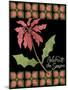 Christmas Pontsettia Black-Cyndi Lou-Mounted Giclee Print