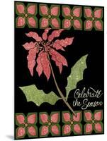 Christmas Pontsettia Black-Cyndi Lou-Mounted Premium Giclee Print