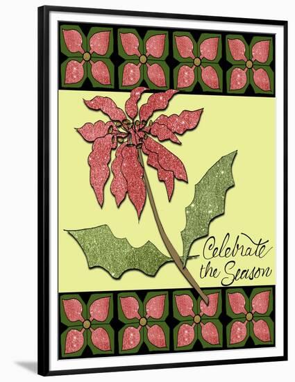 Christmas Pontsettia Cream-Cyndi Lou-Framed Premium Giclee Print