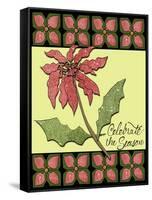 Christmas Pontsettia Cream-Cyndi Lou-Framed Stretched Canvas