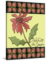 Christmas Pontsettia Cream-Cyndi Lou-Stretched Canvas