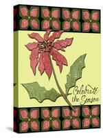 Christmas Pontsettia Cream-Cyndi Lou-Stretched Canvas