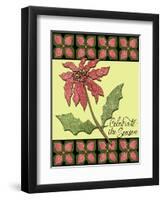 Christmas Pontsettia Cream-Cyndi Lou-Framed Premium Giclee Print