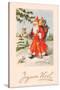 Christmas Postcard, c.1907-French School-Stretched Canvas