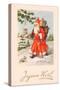 Christmas Postcard, c.1907-French School-Stretched Canvas