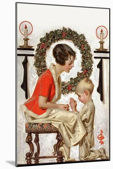 Christmas Prayer-Joseph Christian Leyendecker-Mounted Art Print