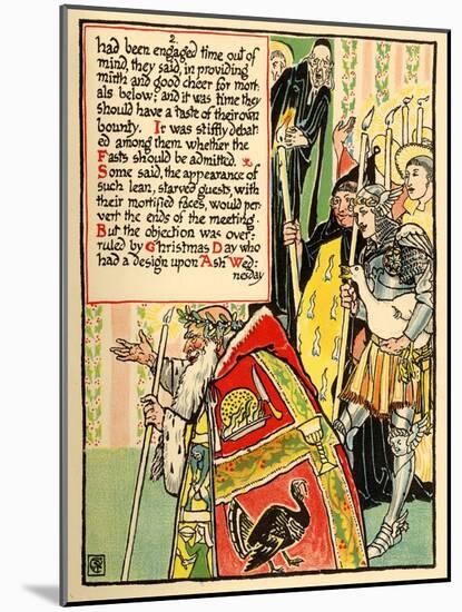 Christmas Procession With Priest Followed By Candle Bearers-Walter Crane-Mounted Art Print