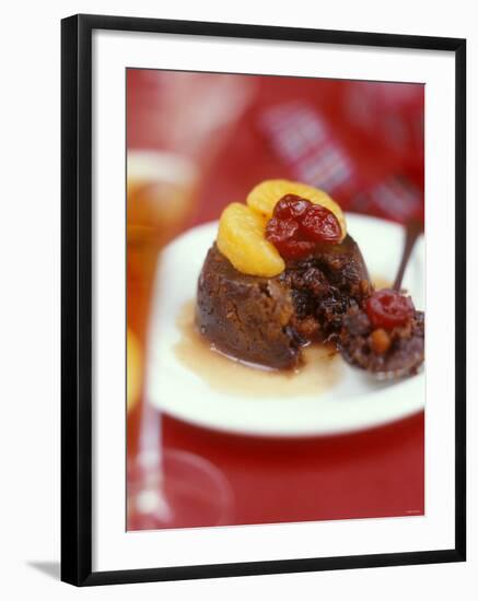 Christmas Pudding, Decorated with Clementine and Cranberries-Jean Cazals-Framed Photographic Print