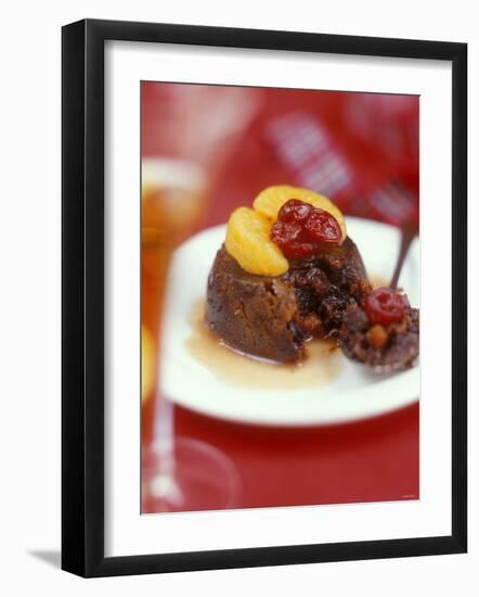 Christmas Pudding, Decorated with Clementine and Cranberries-Jean Cazals-Framed Photographic Print