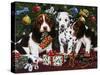 Christmas Puppies 2-William Vanderdasson-Stretched Canvas