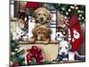 Christmas Puppies on the Loose-Jenny Newland-Mounted Giclee Print