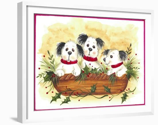 Christmas Puppies-Beverly Johnston-Framed Giclee Print