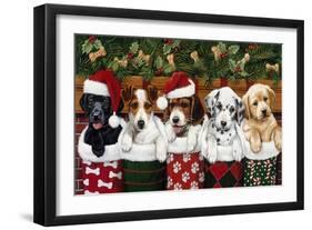 Christmas Puppies-William Vanderdasson-Framed Giclee Print