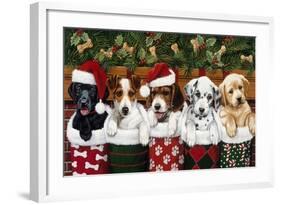 Christmas Puppies-William Vanderdasson-Framed Giclee Print