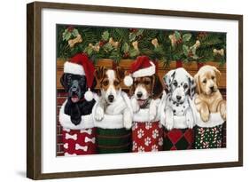 Christmas Puppies-William Vanderdasson-Framed Giclee Print