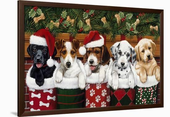 Christmas Puppies-William Vanderdasson-Framed Giclee Print