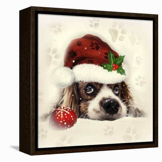 Christmas Puppy-Ali Chris-Framed Stretched Canvas