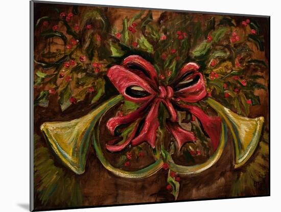 Christmas Red Ribbon-Jodi Monahan-Mounted Art Print