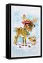 Christmas Reindeer and Rabbit-Diane Matthes-Framed Stretched Canvas