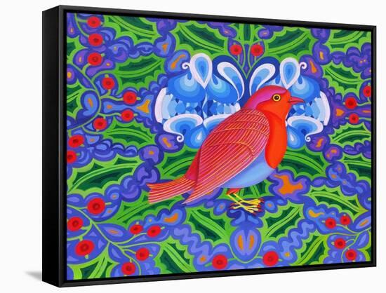 Christmas Robin, 2012-Jane Tattersfield-Framed Stretched Canvas