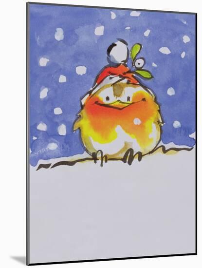 Christmas Robin-Diane Matthes-Mounted Giclee Print