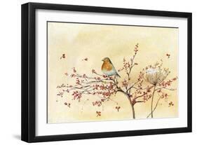 Christmas Robin-Lauren Wan-Framed Premium Giclee Print