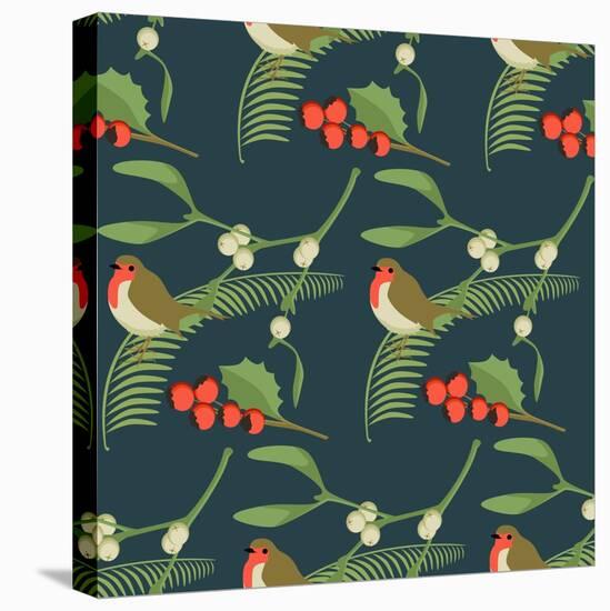 Christmas Robin-Claire Huntley-Stretched Canvas