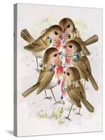 Christmas Robins-Stanley Cooke-Stretched Canvas
