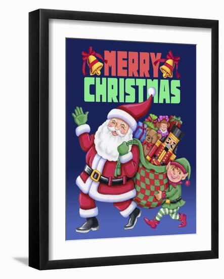 Christmas Santa Elf-Kimura Designs-Framed Giclee Print