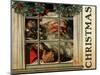 Christmas Santa's Wreath-null-Mounted Giclee Print