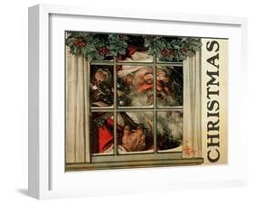 Christmas Santa's Wreath-null-Framed Giclee Print