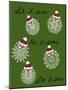 Christmas Santa Snowflakes-Cyndi Lou-Mounted Giclee Print