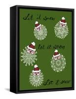 Christmas Santa Snowflakes-Cyndi Lou-Framed Stretched Canvas