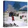 Christmas Scene-English School-Stretched Canvas