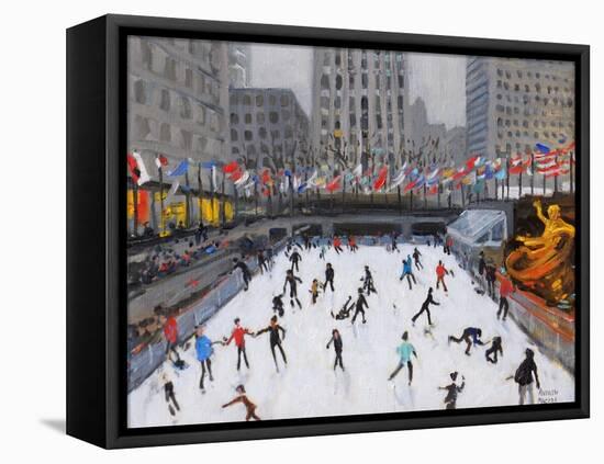 Christmas Skating, Rockerfeller Ice Rink, New York, 2017-Andrew Macara-Framed Stretched Canvas