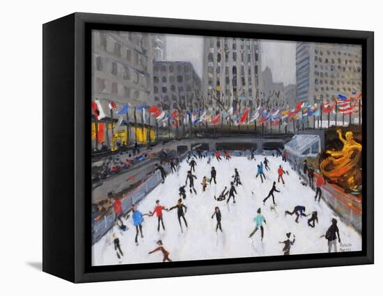 Christmas Skating, Rockerfeller Ice Rink, New York, 2017-Andrew Macara-Framed Stretched Canvas