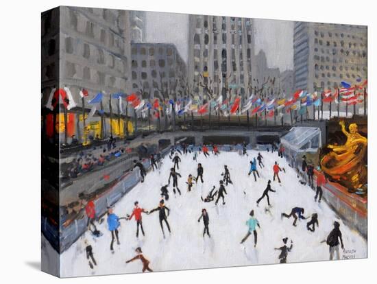 Christmas Skating, Rockerfeller Ice Rink, New York, 2017-Andrew Macara-Stretched Canvas