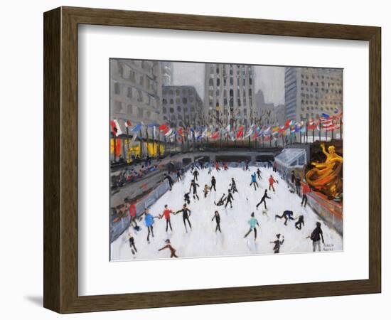 Christmas Skating, Rockerfeller Ice Rink, New York, 2017-Andrew Macara-Framed Giclee Print