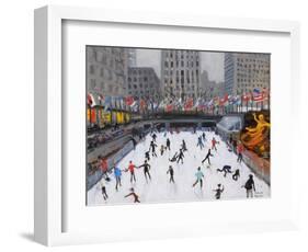 Christmas Skating, Rockerfeller Ice Rink, New York, 2017-Andrew Macara-Framed Giclee Print