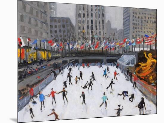 Christmas Skating, Rockerfeller Ice Rink, New York, 2017-Andrew Macara-Mounted Giclee Print