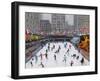 Christmas Skating, Rockerfeller Ice Rink, New York, 2017-Andrew Macara-Framed Giclee Print