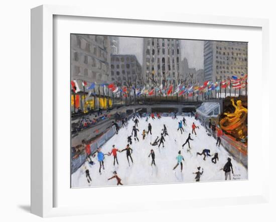 Christmas Skating, Rockerfeller Ice Rink, New York, 2017-Andrew Macara-Framed Giclee Print