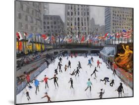 Christmas Skating, Rockerfeller Ice Rink, New York, 2017-Andrew Macara-Mounted Giclee Print