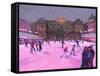 Christmas Skating,Somerset House with Pink Lights, 2014-Andrew Macara-Framed Stretched Canvas